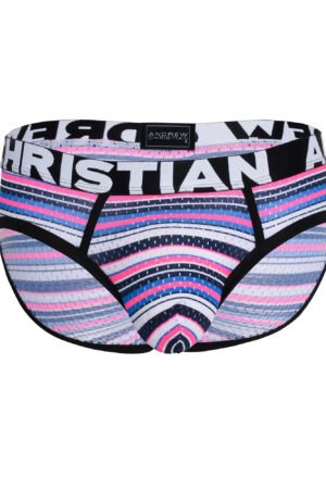 Vivid Mesh Stripe Brief w/ Almost Naked