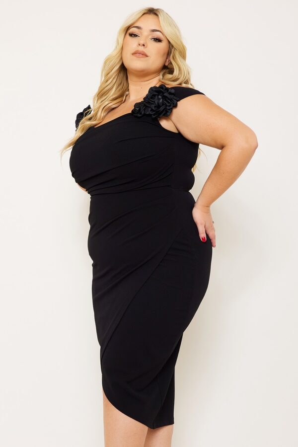 Vestido midi extra flores en los hombros - Imagen 9
