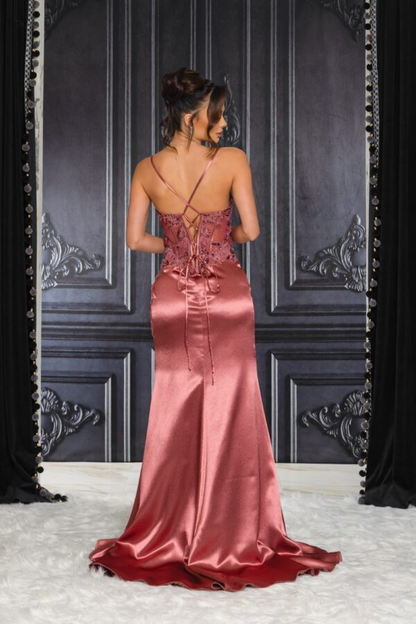 Vestido graduación corsé trasparente - Imagen 3