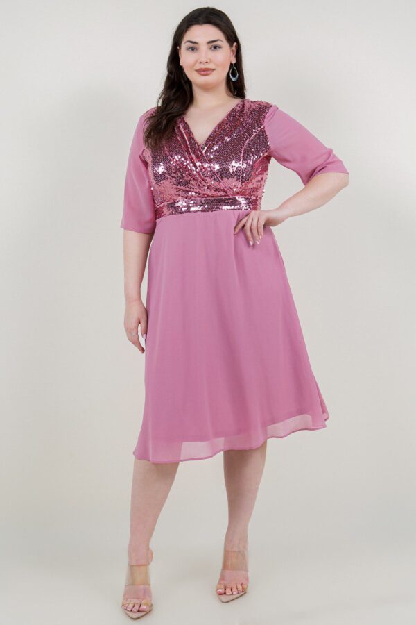 Vestido corto palo rosa - Imagen 2
