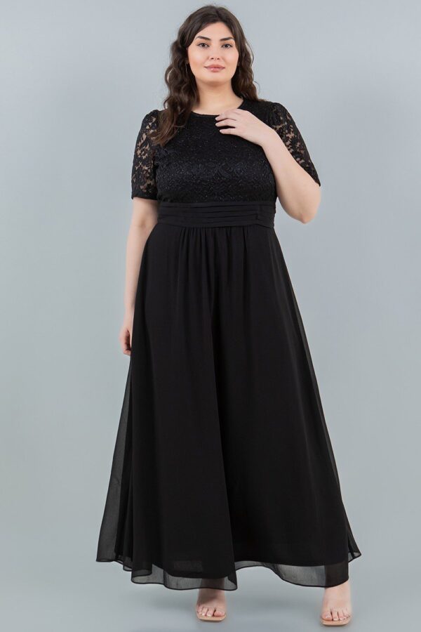 Vestido maxi negro cinturilla - Imagen 6