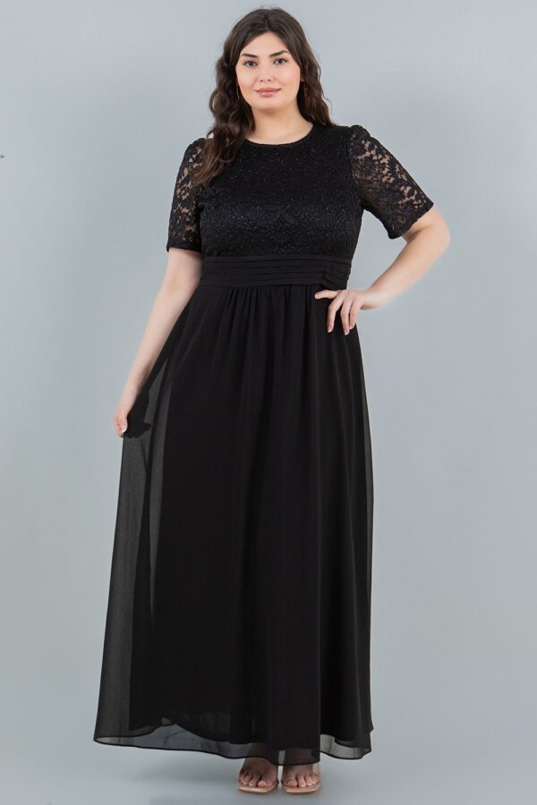 Vestido maxi negro cinturilla