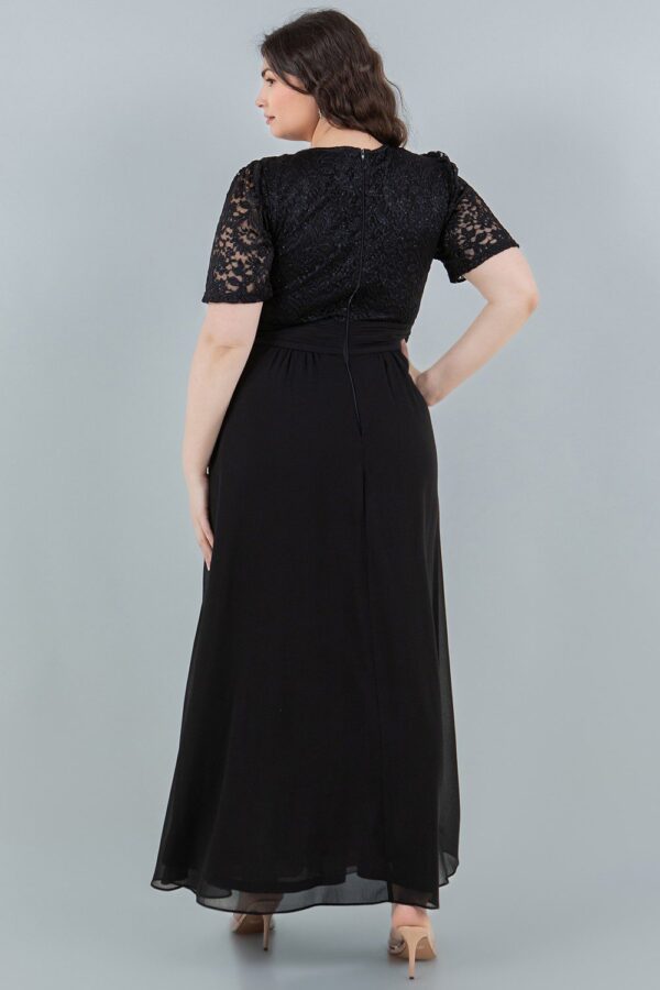 Vestido maxi negro cinturilla - Imagen 4