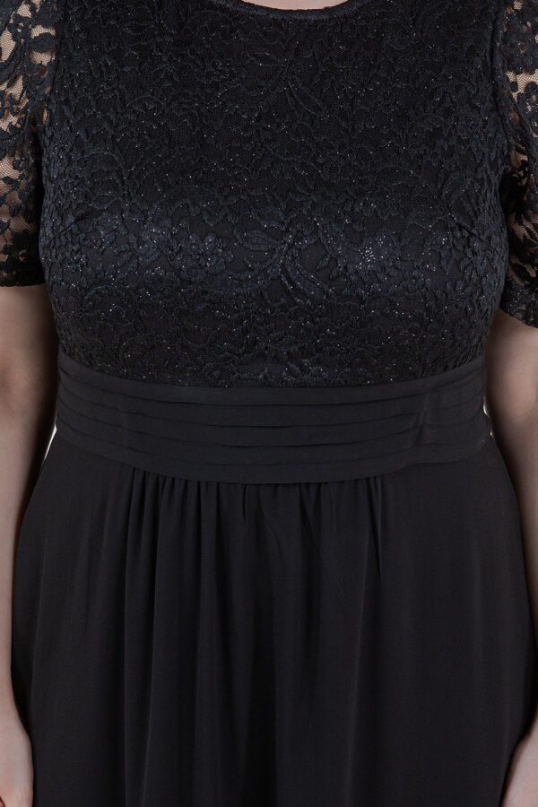 Vestido maxi negro cinturilla - Imagen 5