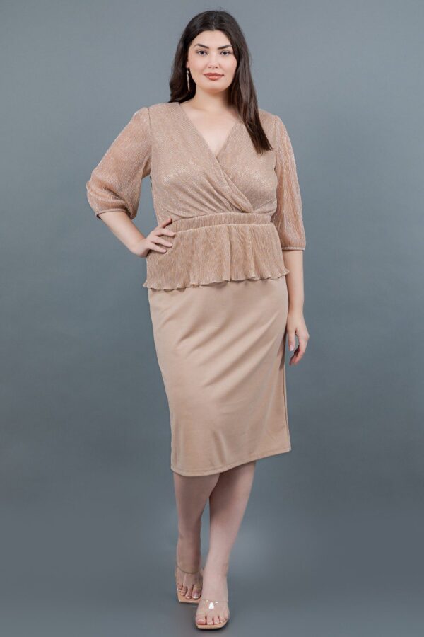 Vestido corto blusa metalizada - Imagen 2