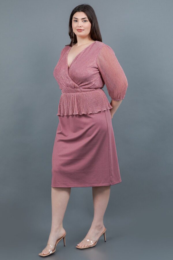 Vestido corto blusa metalizada