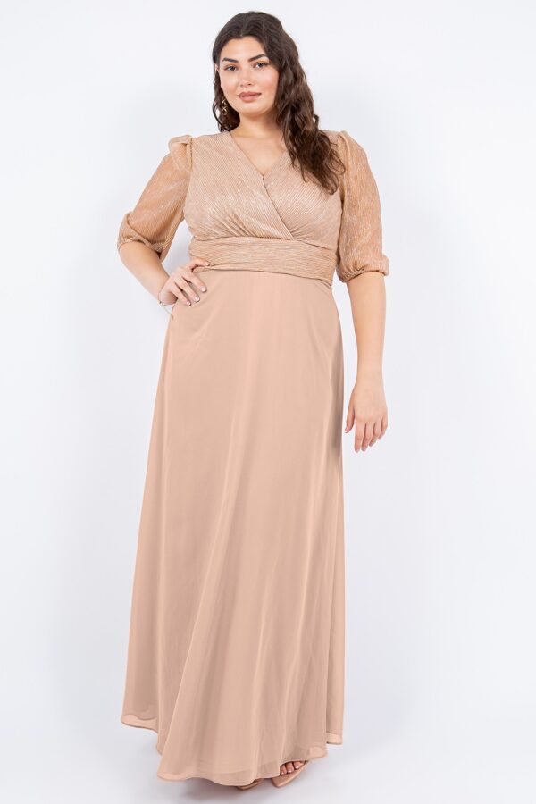 Vestido largo mangas plisadas extra - Imagen 11