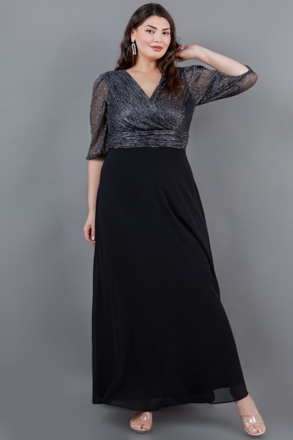Vestido largo mangas plisadas extra - Imagen 9