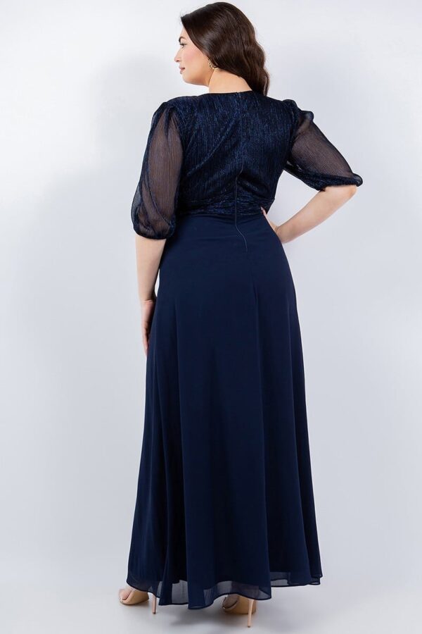 Vestido largo mangas plisadas extra - Imagen 4