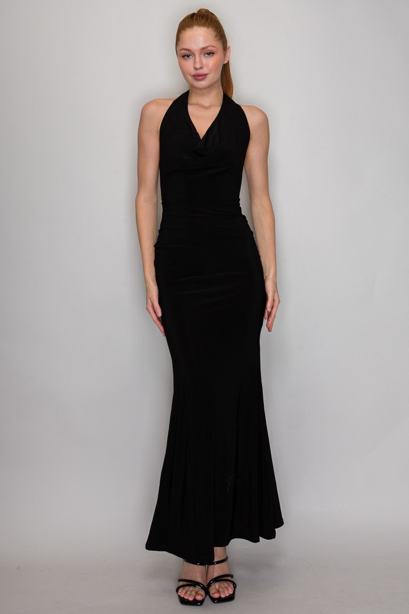 Vestido maxi halter sirena
