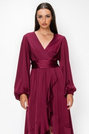 vestido cruzado vino