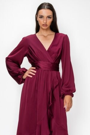 vestido cruzado vino